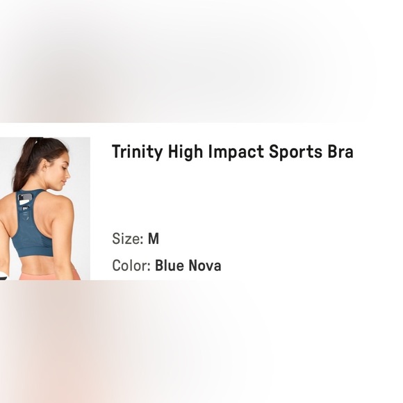 NWOT Fabletics High Impact Sports Bra, Blue, Medium - Picture 6 of 6